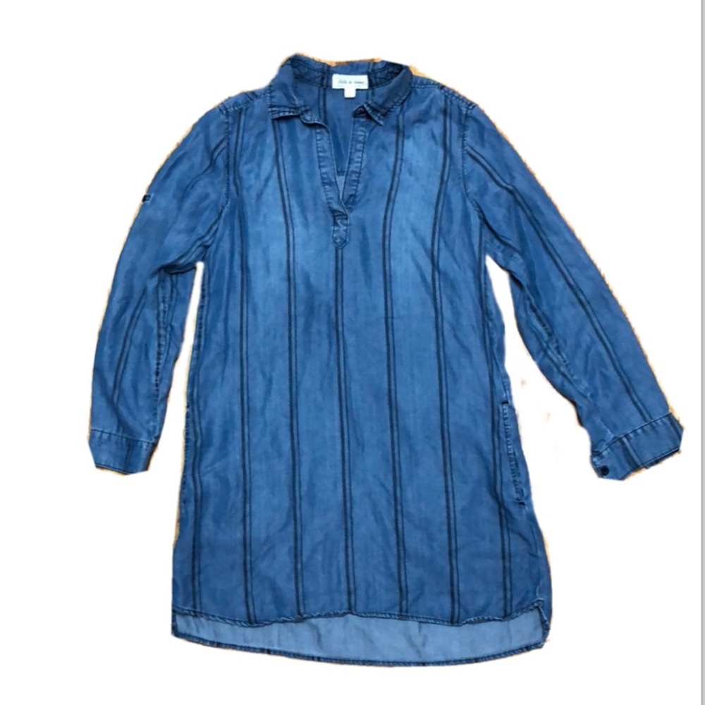 Anthropologie Cloth & Stone chambray striped tunic/dress